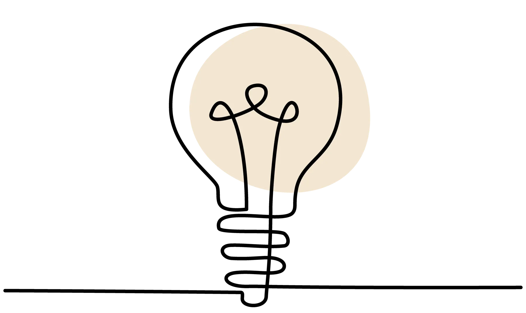 Stylized color line drawing of a lightbulb