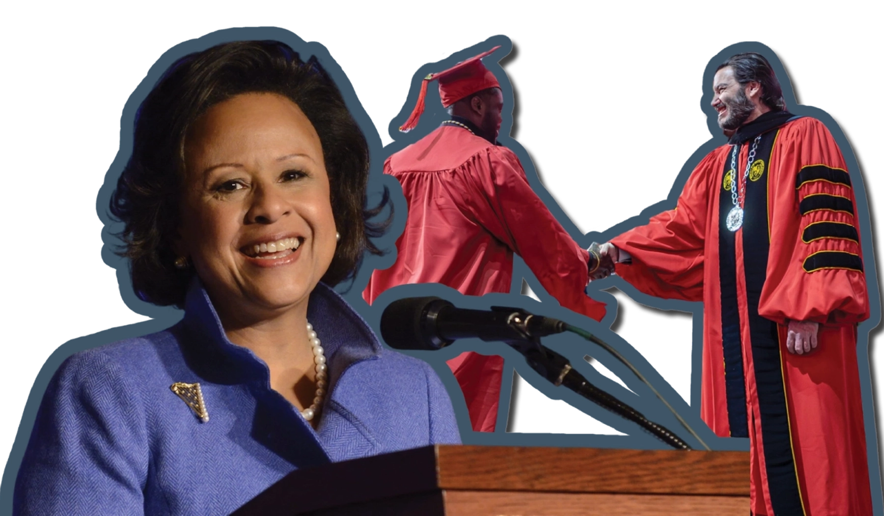 Stylized photo collage of civically engaged young people